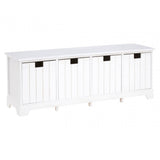 Kensington White Drawer Bench