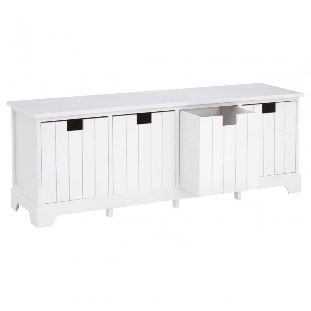 Kensington White Drawer Bench