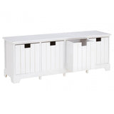 Kensington White Drawer Bench