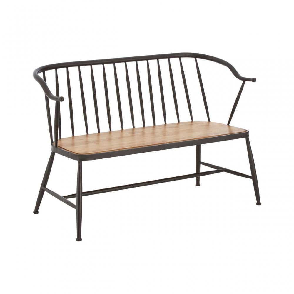 Foundry Ash Wood And Metal Bench Chair