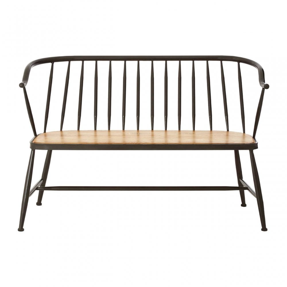 Foundry Ash Wood And Metal Bench Chair