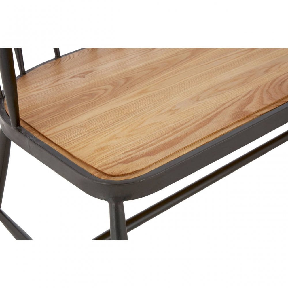 Foundry Ash Wood And Metal Bench Chair