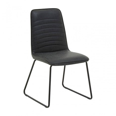 Foundry Black Leather Effect Chair