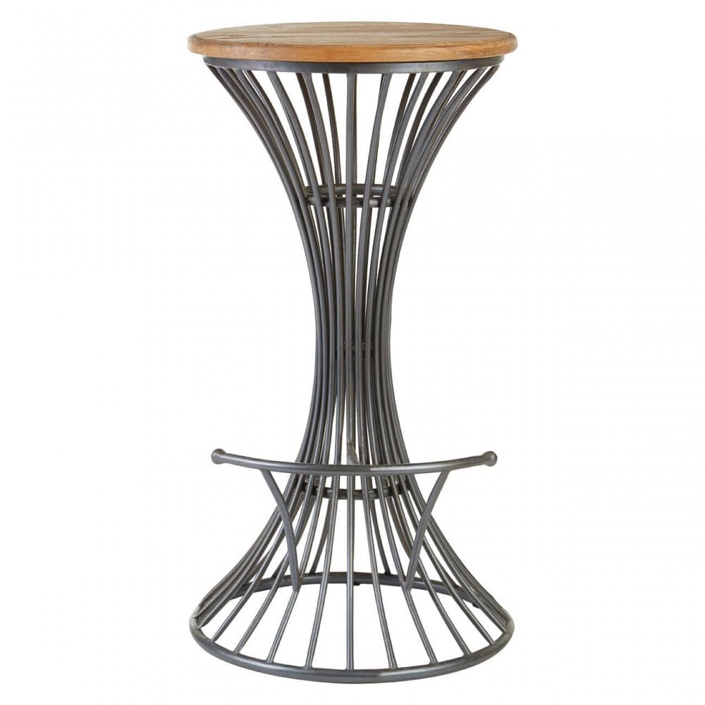Foundry Elm Wood And Metal Bar Stool
