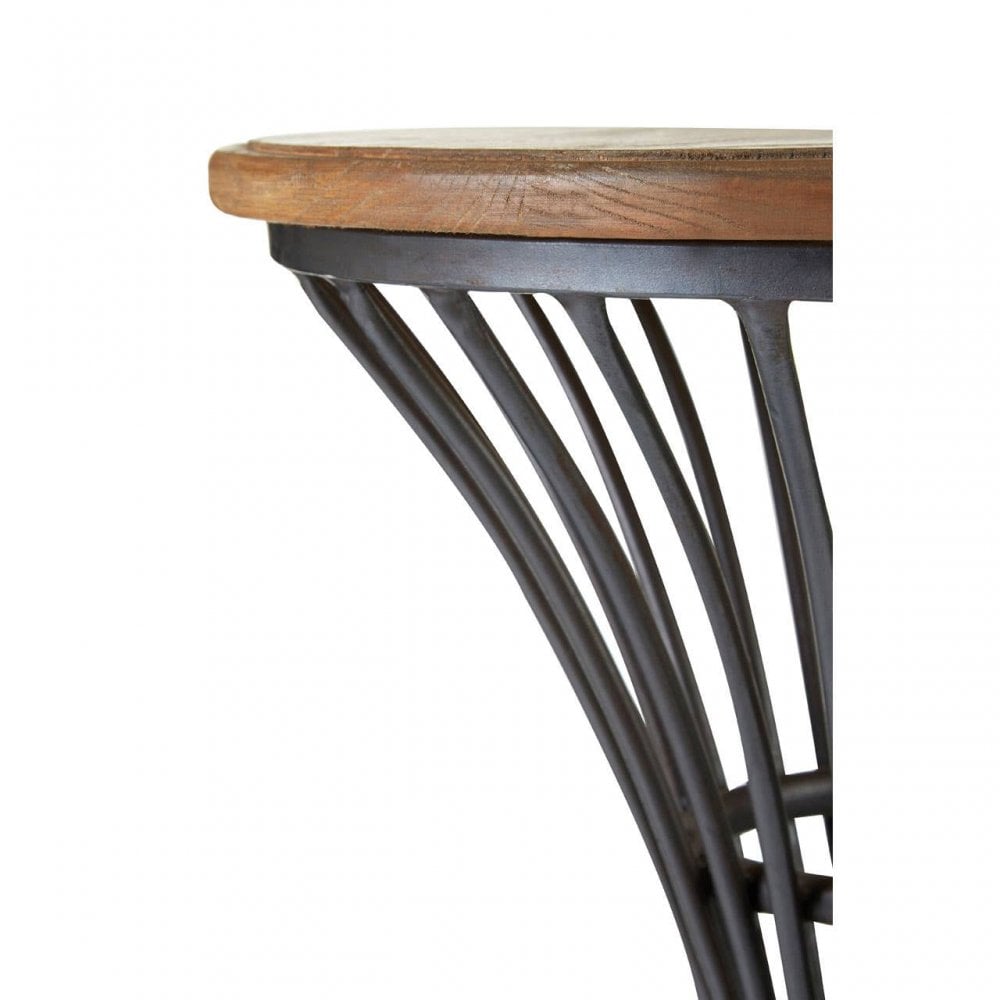 Foundry Elm Wood And Metal Bar Stool