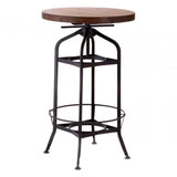 Foundry Walnut And Black Metal Bar Table