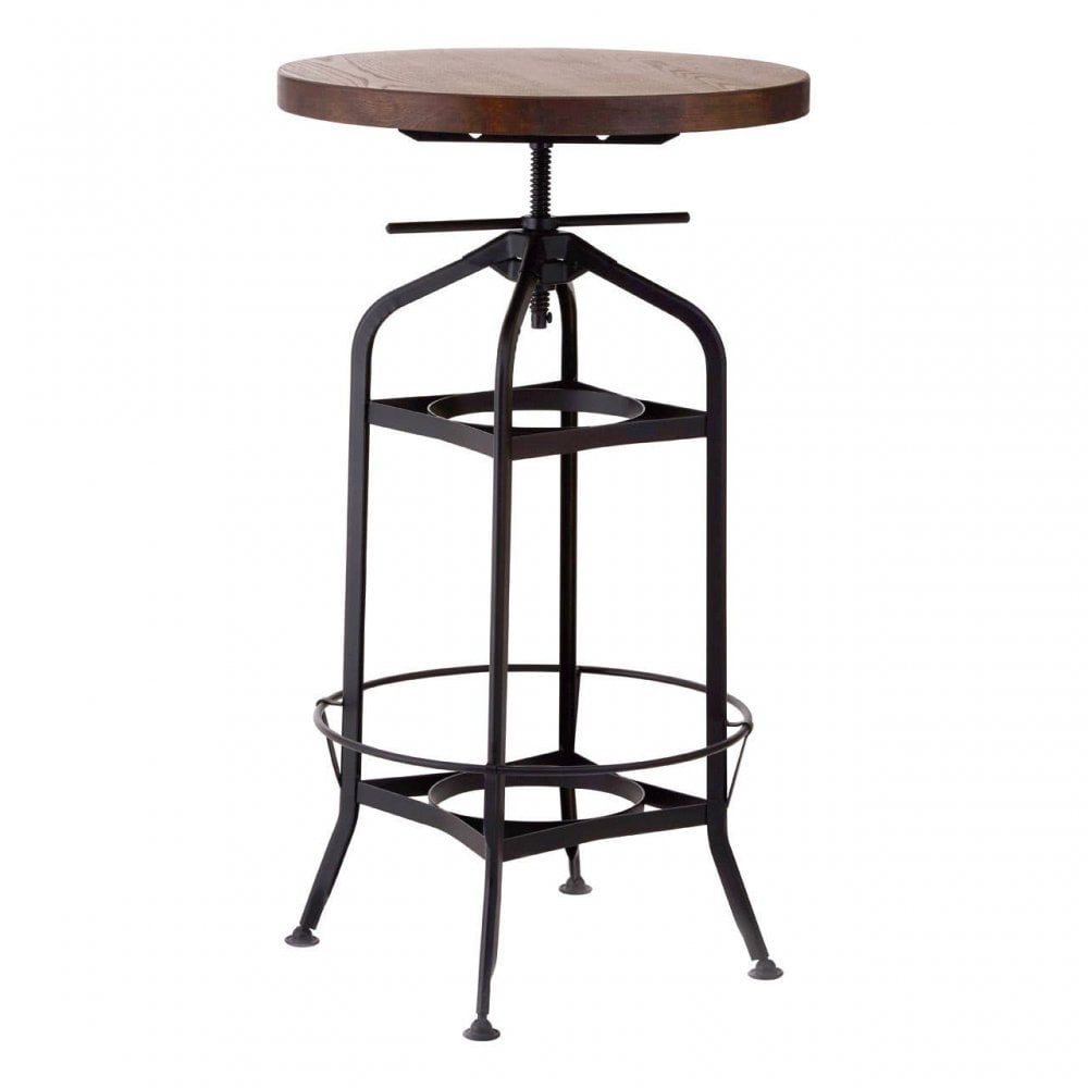 Foundry Walnut And Black Metal Bar Table