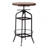 Foundry Walnut And Black Metal Bar Table