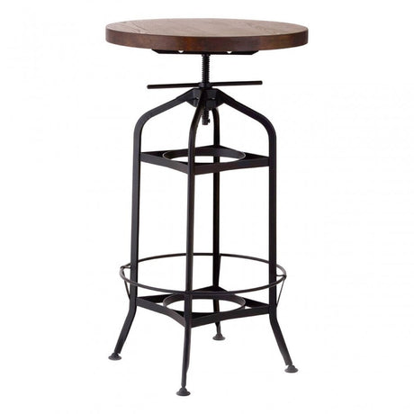 Foundry Walnut And Black Metal Bar Table