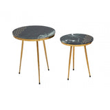 Avery Green Marble Side Table