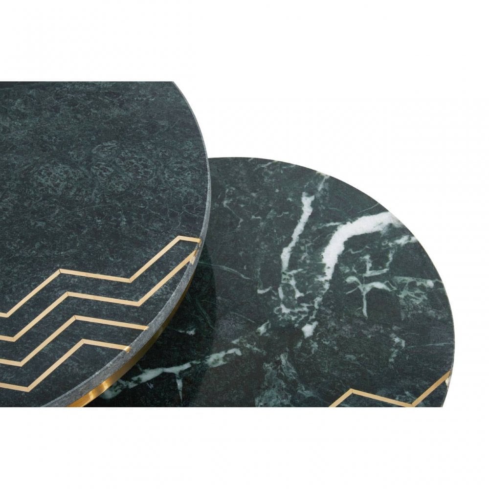 Avery Green Marble Side Table