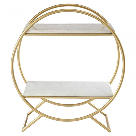 Avery White Marble Gold Frame Gin Bar