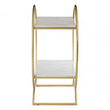 Avery White Marble Gold Frame Gin Bar