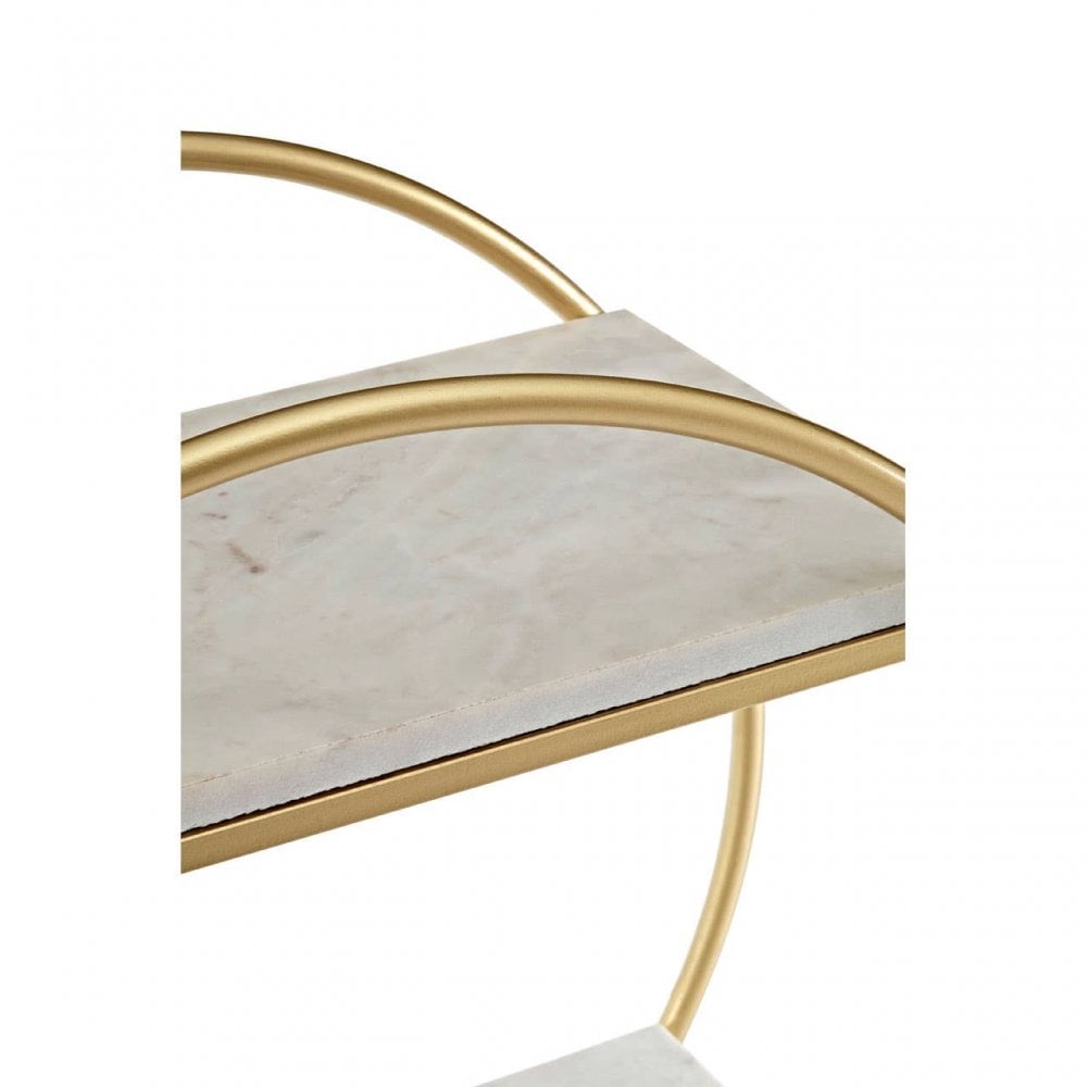 Avery White Marble Gold Frame Gin Bar