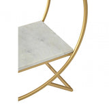Avery White Marble Gold Frame Gin Bar
