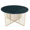 Avery Green Marble And Gold Frame Coffee Table