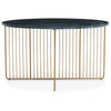 Avery Green Marble And Gold Frame Coffee Table