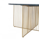 Avery Green Marble And Gold Frame Coffee Table