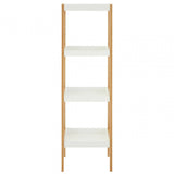 Solara Four Tiered White And Natural Shelf Unit
