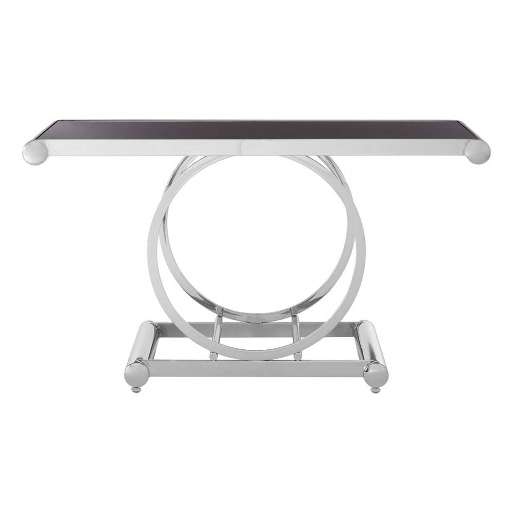 Kensington Black Glass Top Console Table