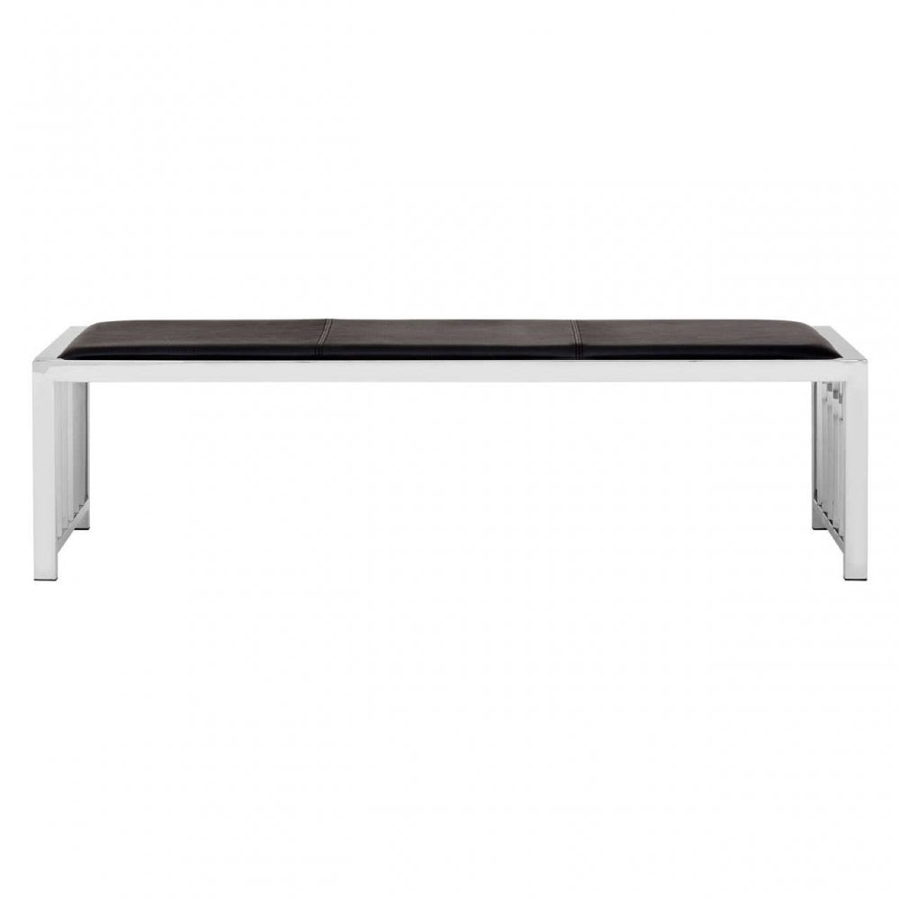 Kensington Black Leather Bench