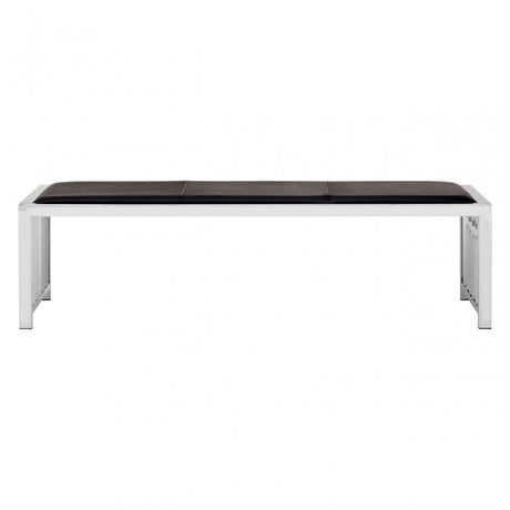 Kensington Black Leather Bench