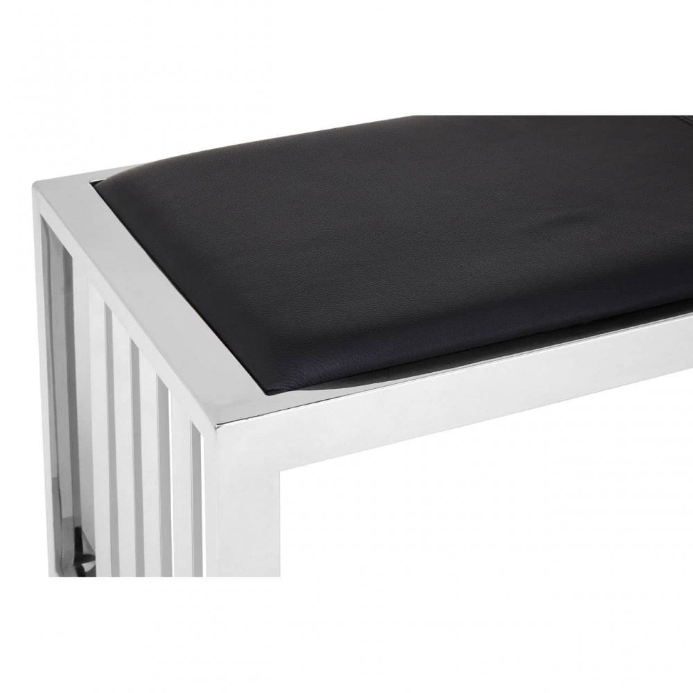 Kensington Black Leather Bench