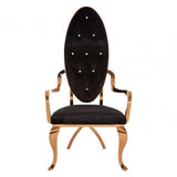 Kensington Black Velvet And Rose Gold Baroque Chair