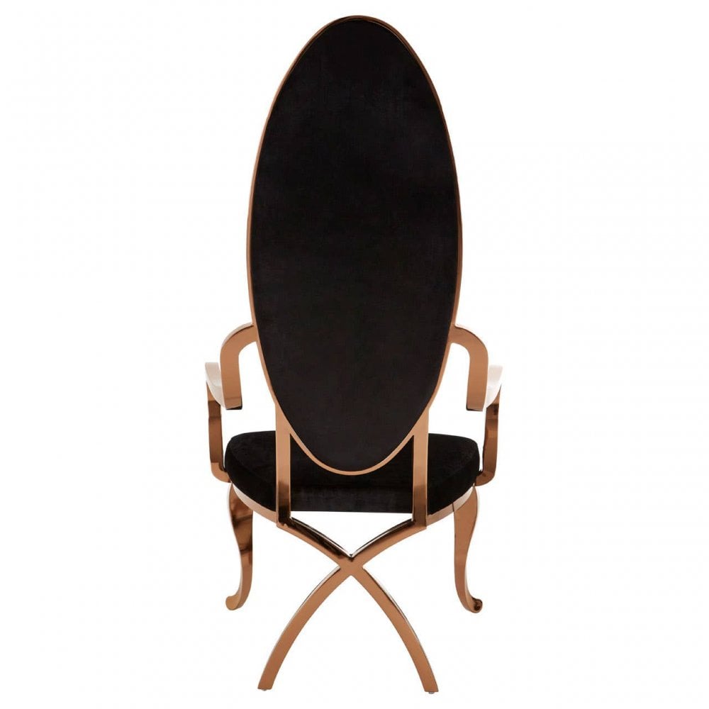 Kensington Black Velvet And Rose Gold Baroque Chair
