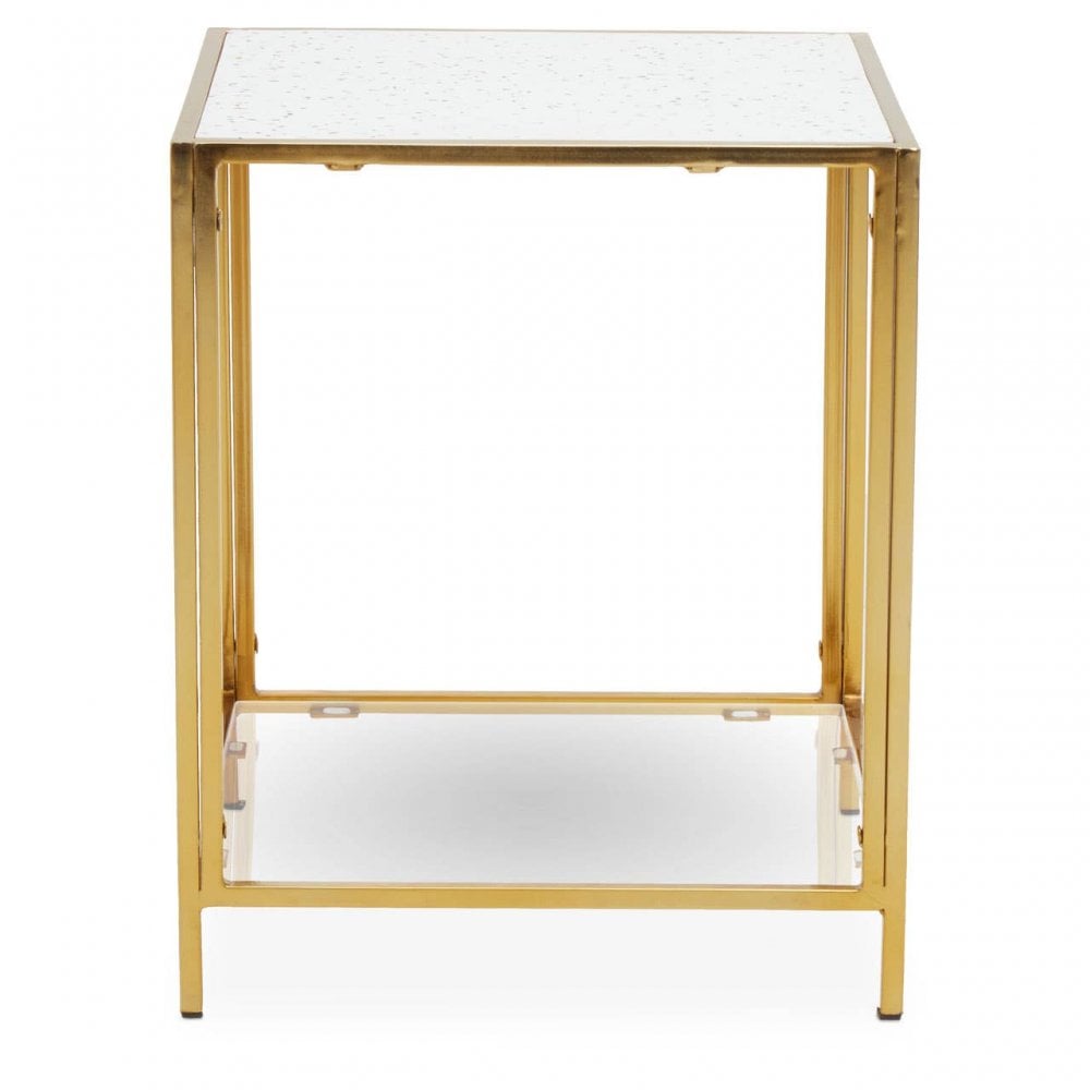 Elysian Glass And Gold Frame Side Table