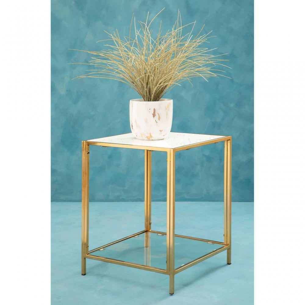 Elysian Glass And Gold Frame Side Table