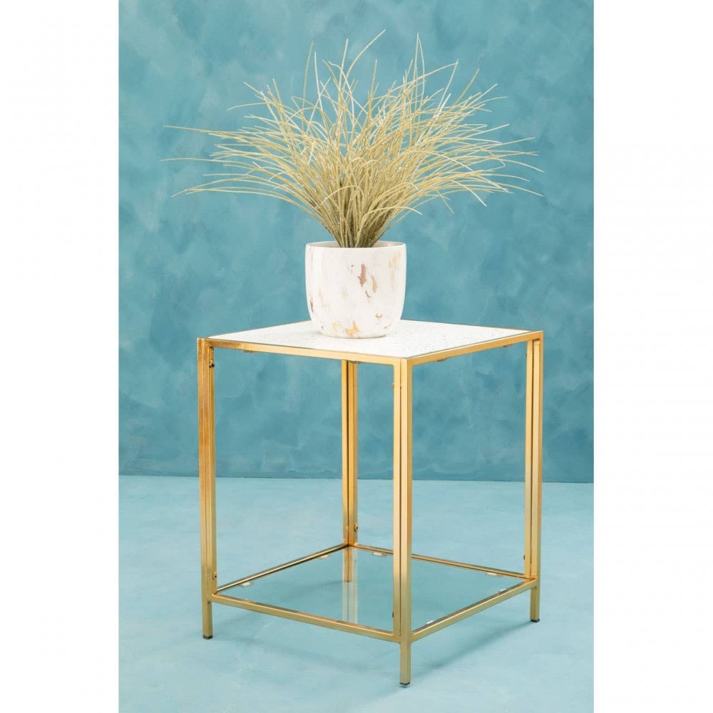 Elysian Glass And Gold Frame Side Table