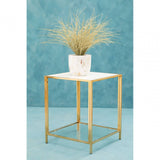 Elysian Glass And Gold Frame Side Table