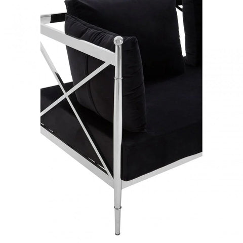 Orion 2 Seat Sofa With Silver Lattice Arms