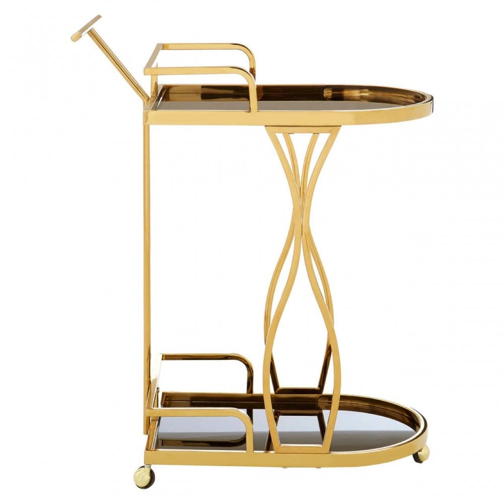Orion 2 Tier Gold And Wavy Design Trolley