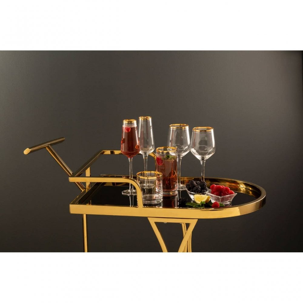 Orion 2 Tier Gold And Wavy Design Trolley