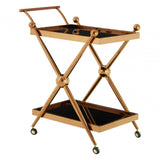 Orion 2 Tier Rose Gold And Cross Design Trolley