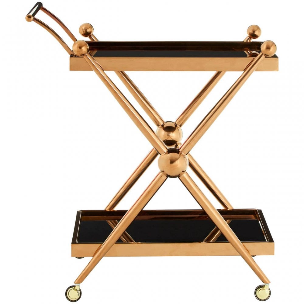 Orion 2 Tier Rose Gold And Cross Design Trolley
