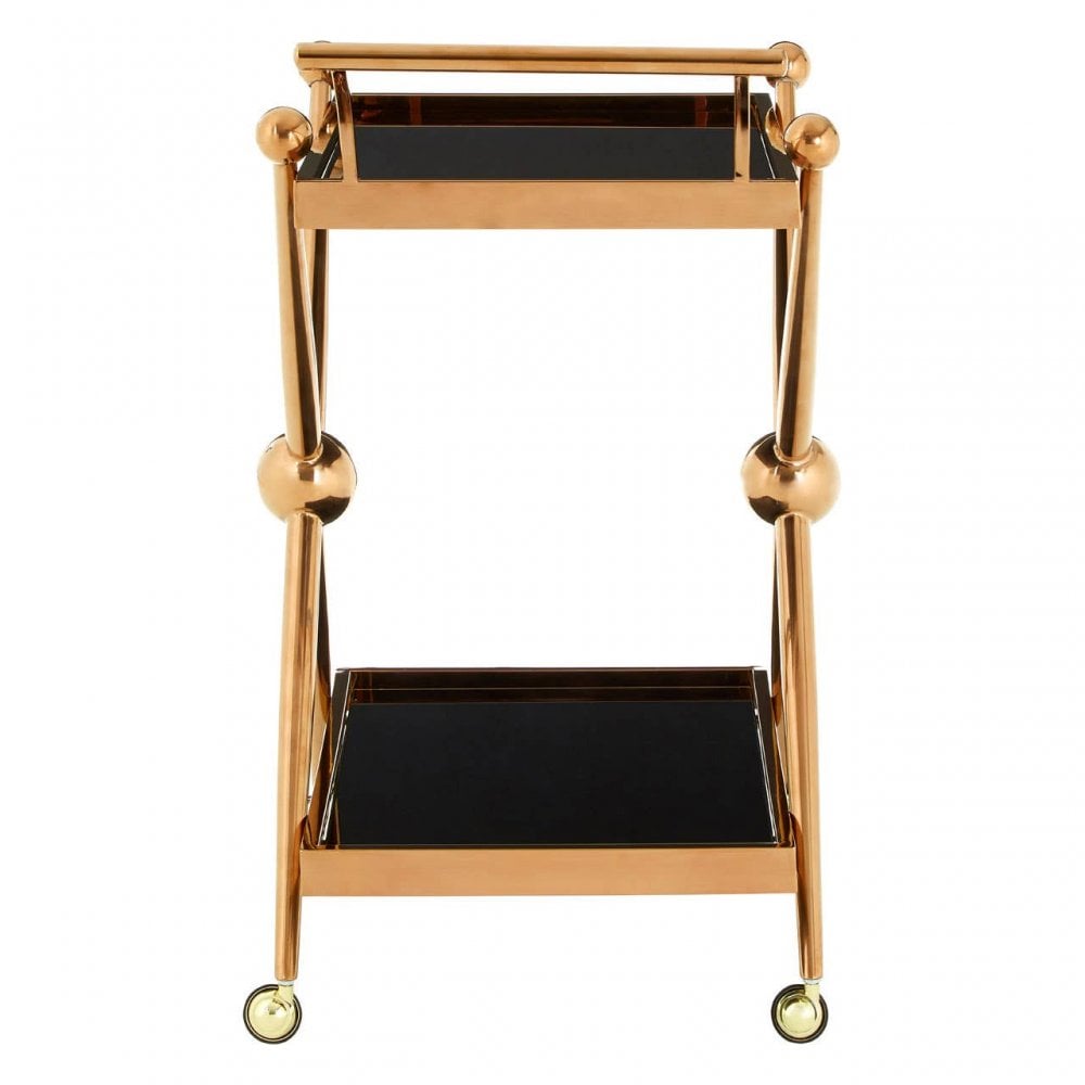Orion 2 Tier Rose Gold And Cross Design Trolley