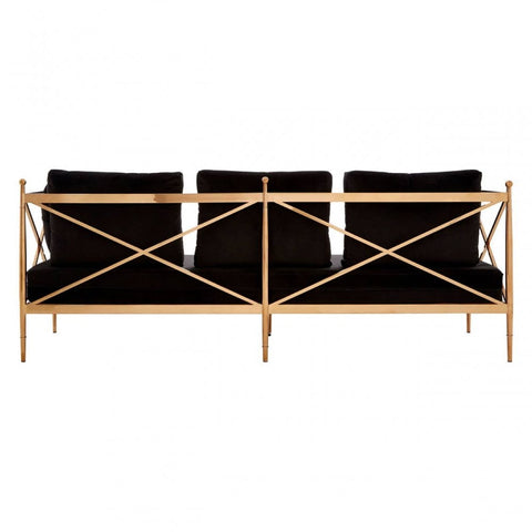 Orion 3 Seat Rose Gold Lattice Arms Sofa