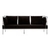 Orion 3 Seat Silver Finish Tapered Arms Sofa