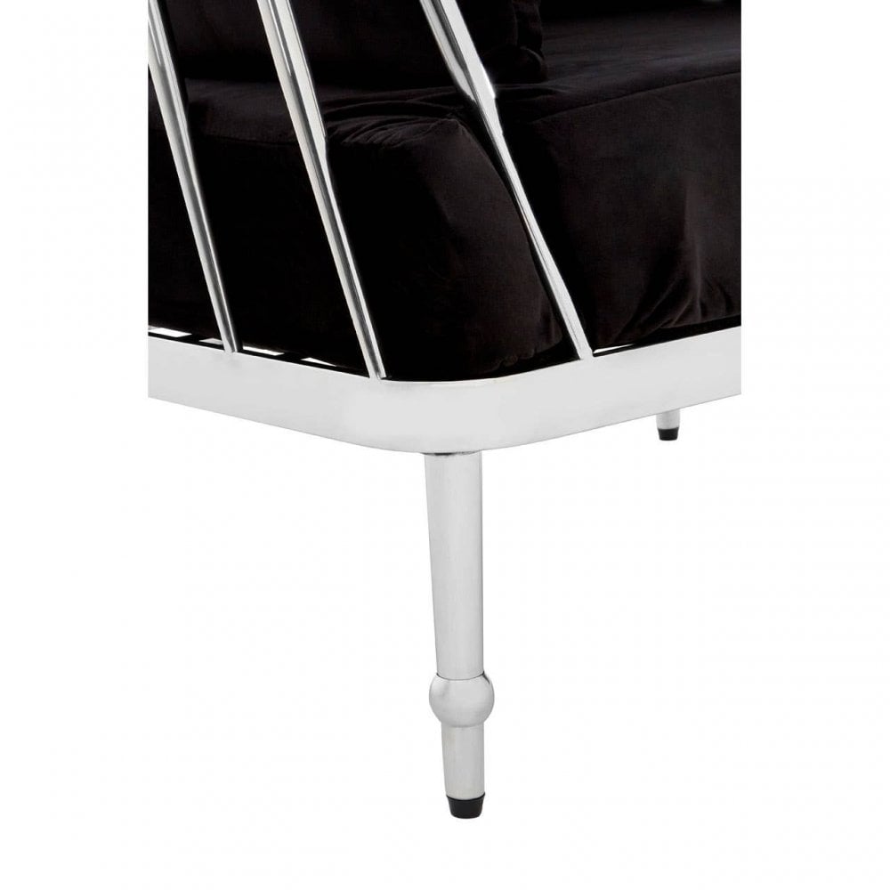 Orion 3 Seat Silver Finish Tapered Arms Sofa