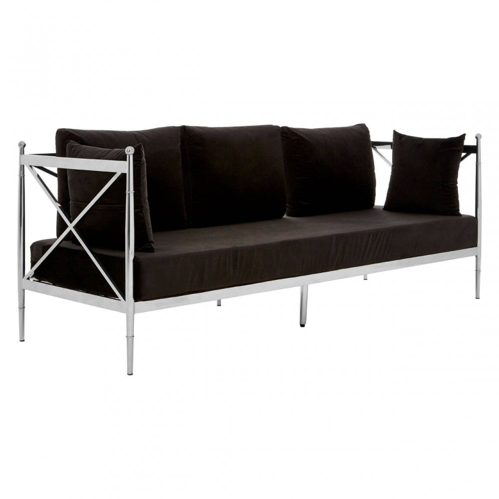 Orion 3 Seat Sofa With Silver Lattice Sides