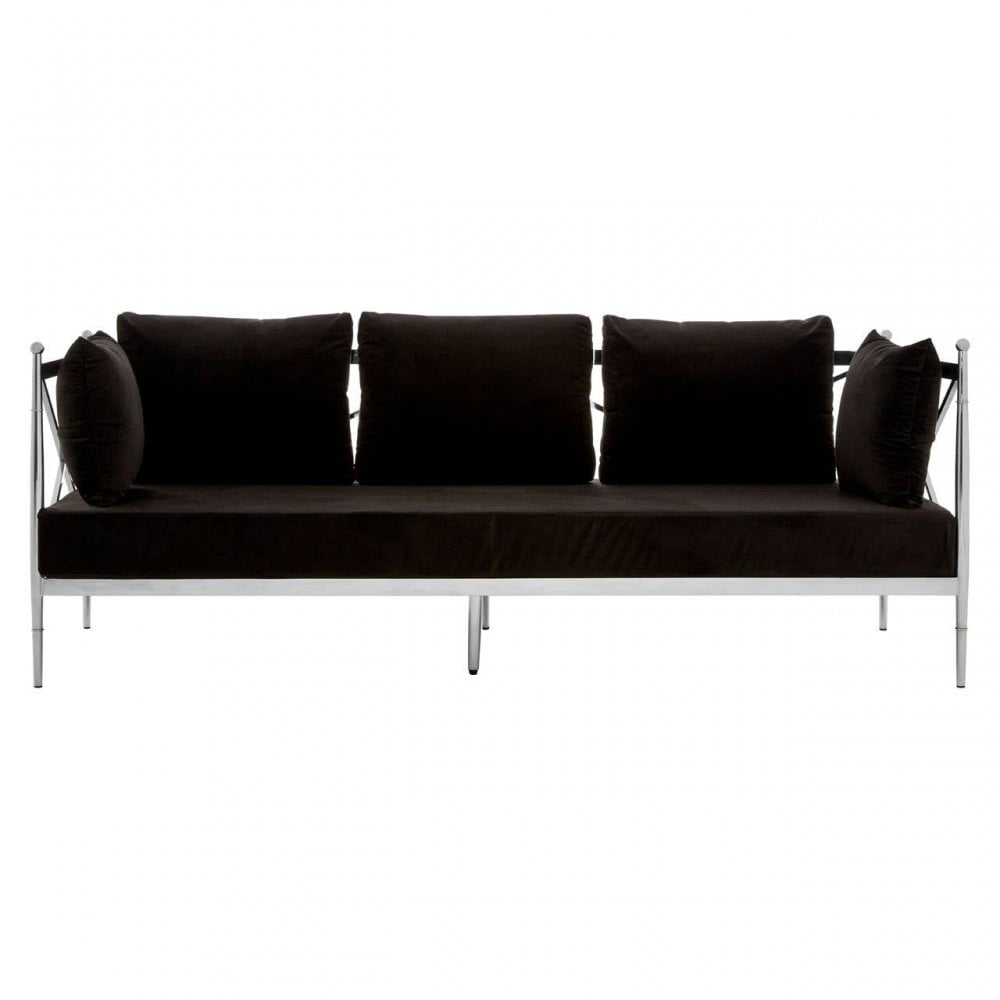 Orion 3 Seat Sofa With Silver Lattice Sides