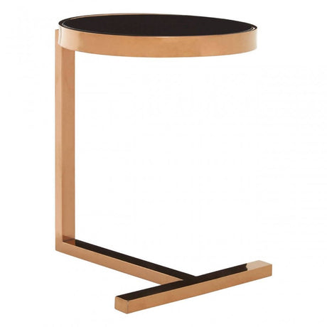 Orion Rose Gold Side Table With T Base