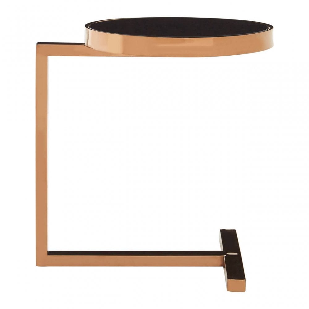 Orion Rose Gold Side Table With T Base