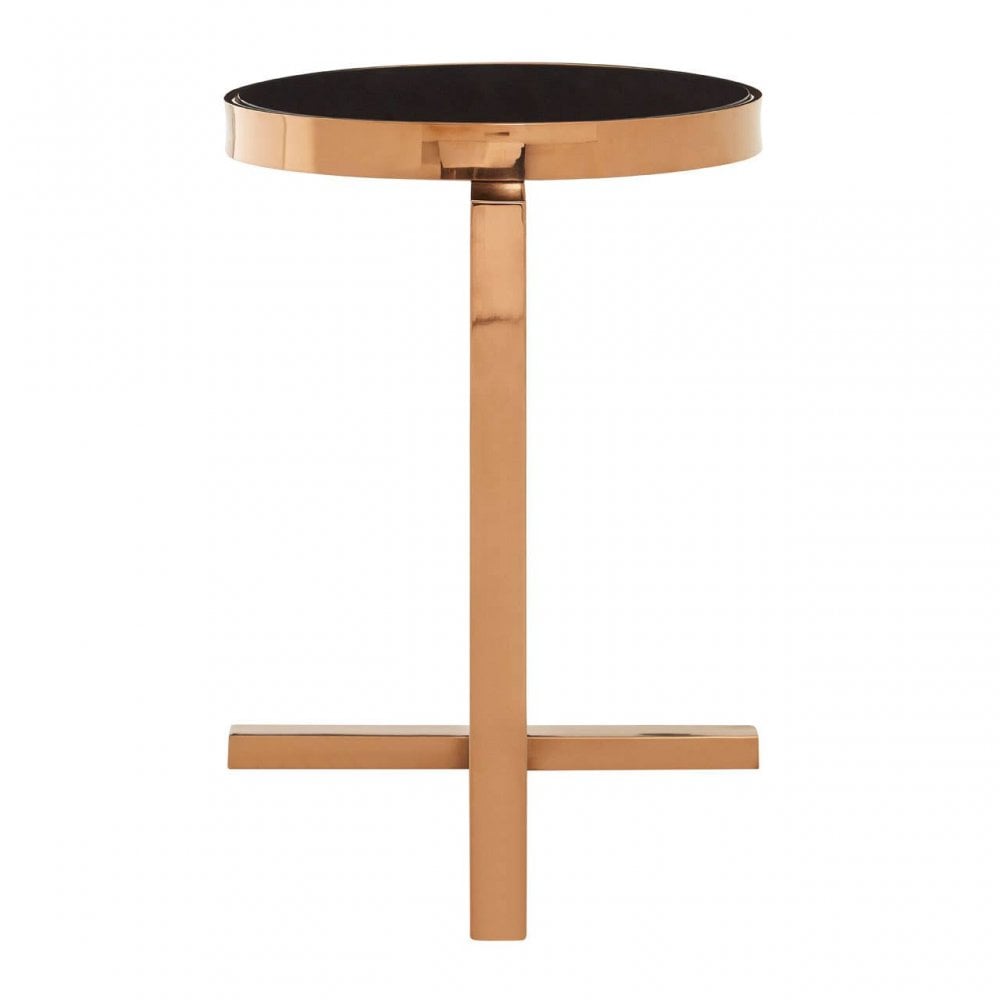 Orion Rose Gold Side Table With T Base