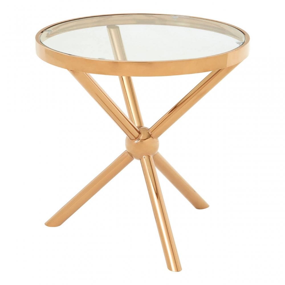 Orion Round Rose Gold Side Table