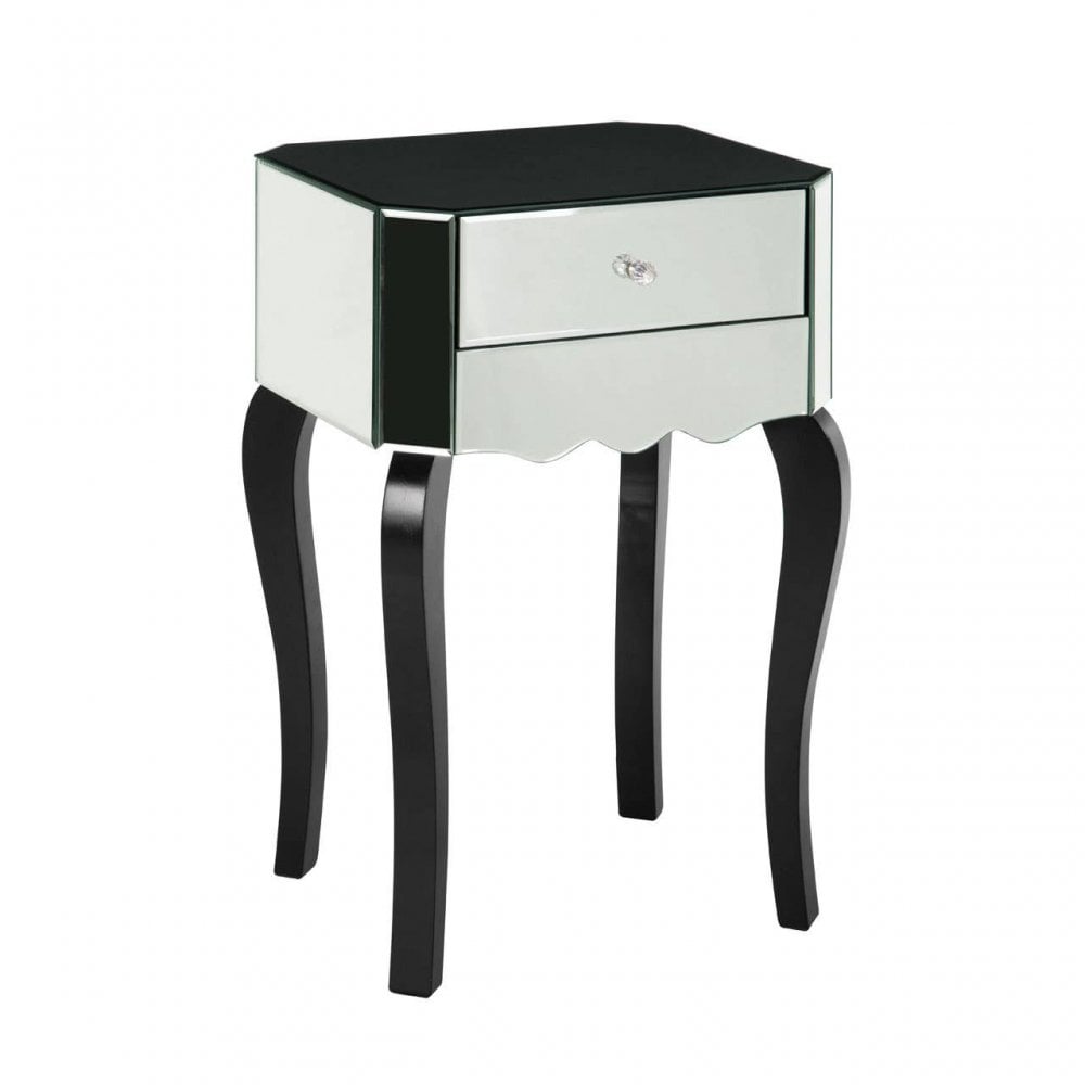 Ashley 1 Drawer Mirrored Glass Side Table