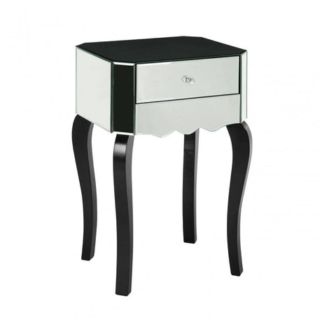 Ashley 1 Drawer Mirrored Glass Side Table